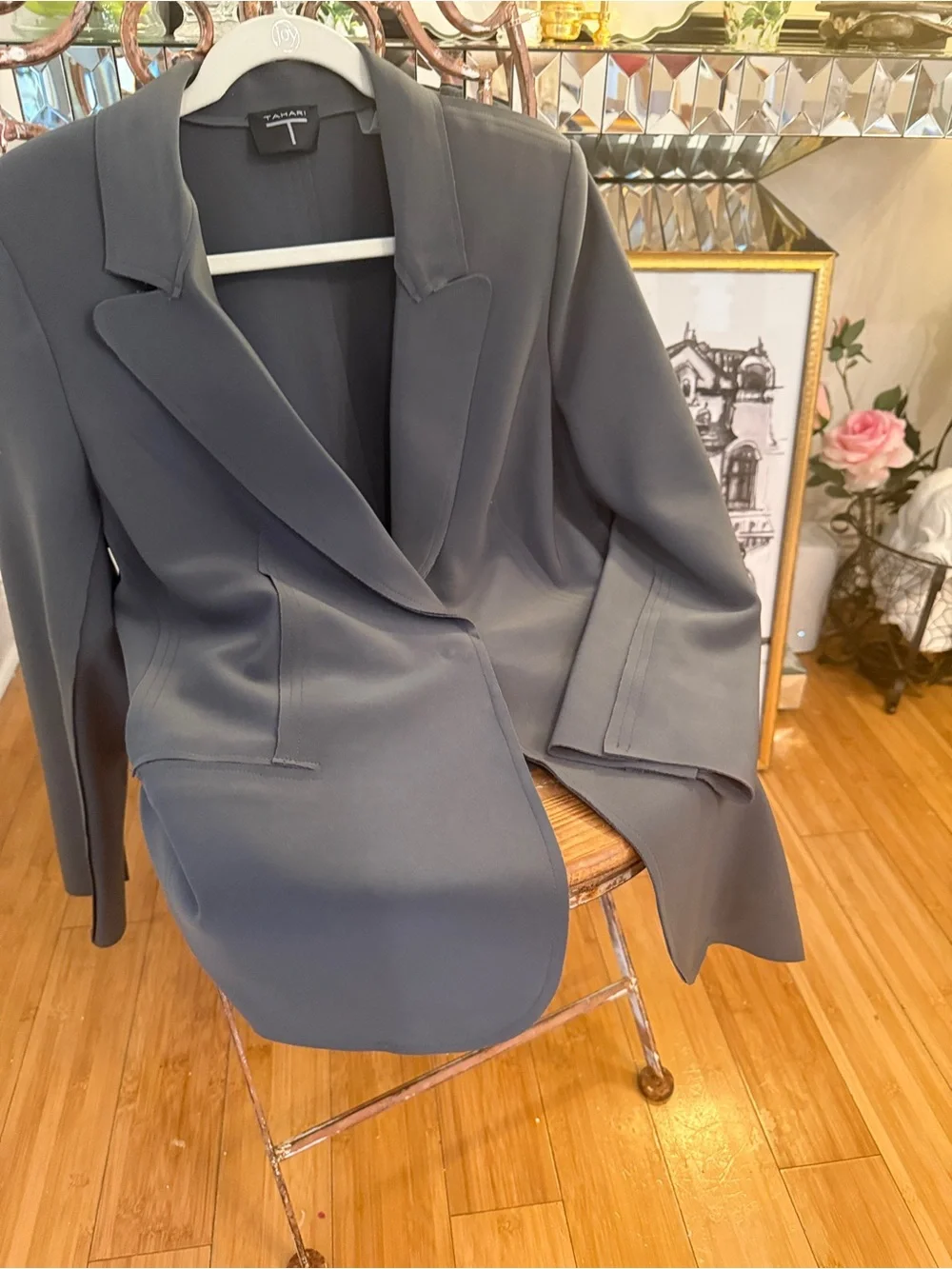Tahari Charcoal Gray Women's Tailored Blazer - Picture 2 of 9